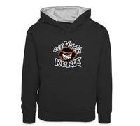 Spreadshirt Die Wilden Kerle Logo Wild Kinder Kontrast-Hoodie, M (7/8 Jahre), Schwarz/Grau meliert