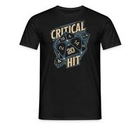 Spreadshirt Dungeons and Dragons D20 Würfel Critical Hit Männer T-Shirt, 3XL, Schwarz