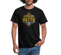 Spreadshirt Dungeons and Dragons Dungeon Master Silber Gold Männer T-Shirt, M, Schwarz