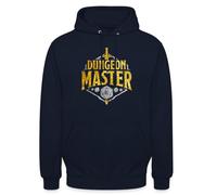 Spreadshirt Dungeons and Dragons Dungeon Master Silber Gold Unisex Hoodie, M, Navy