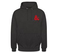 Spreadshirt Dungeons and Dragons Logo In Rot Unisex Hoodie, L, Anthrazit