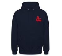 Spreadshirt Dungeons and Dragons Logo In Rot Unisex Hoodie, L, Navy