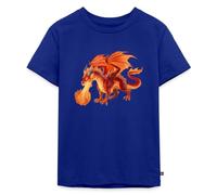 Spreadshirt Feuerdrache Kinder Premium T-Shirt, 110/116 (4 Jahre), Royalblau