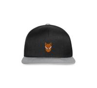 Spreadshirt Gestickter Fuchs Für Naturfans Und Ruhige Köpfe Snapback Cap, One Size, Schwarz/Grau
