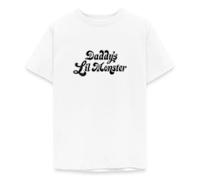 Spreadshirt Harley Quinn Daddy's Lil Monster Teenager T-Shirt, 134/146 (9-11 Jahre), Weiß