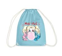 Spreadshirt Harley Quinn Mad Love Bubblegum Turnbeutel, One size, Aqua