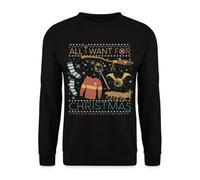 Spreadshirt Harry Potter All I Want for Christmas Ugly Xmas Unisex Pullover, XL, Schwarz