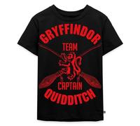 Spreadshirt Harry Potter Gryffindor Quidditch Team Captain Kinder Premium T-Shirt, 110/116 (4 Jahre), Schwarz