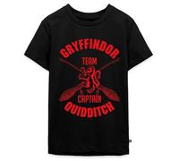 Spreadshirt Harry Potter Gryffindor Quidditch Team Captain Teenager Premium T-Shirt, 146/152 (10 Jahre), Schwarz