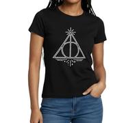 Spreadshirt Harry Potter Heiligtümer des Todes Symbol Frauen T-Shirt, XXL, Schwarz