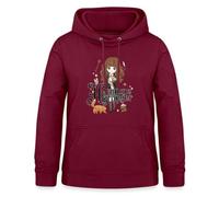 Spreadshirt Harry Potter Hermine Granger Chibi Damen Hoodie, M, Bordeaux