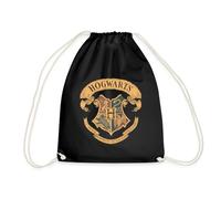 Spreadshirt Harry Potter Hogwarts Wappen Turnbeutel, One size, Schwarz
