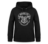 Spreadshirt Harry Potter Hogwarts Wappen Zeichnung Damen Hoodie, L, Schwarz