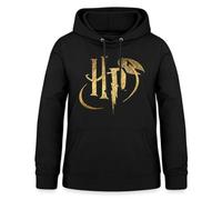 Spreadshirt Harry Potter HP Logo Damen Hoodie, M, Schwarz