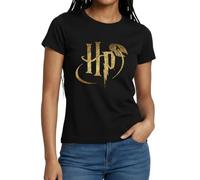 Spreadshirt Harry Potter HP Logo Frauen T-Shirt, S, Schwarz
