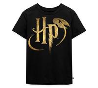 Spreadshirt Harry Potter HP Logo Kinder Premium T-Shirt, 122/128 (6 Jahre), Schwarz