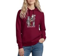 Spreadshirt Harry Potter Hufflepuff Gold monochrom Damen Hoodie, L, Bordeaux