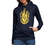 Spreadshirt Harry Potter Hufflepuff Wappen Damen Hoodie, S, Navy
