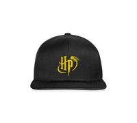 Spreadshirt Harry Potter kleines Logo Stick Snapback Cap, One Size, Schwarz/Schwarz