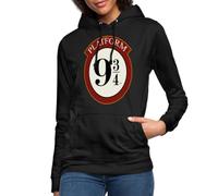 Spreadshirt Harry Potter Platform 9 3/4 Damen Hoodie, S, Schwarz