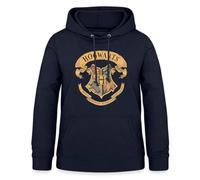 Spreadshirt Harry Potter Pullover Damen Mit Hogwarts Wappen - Kuschliger Hoodie - Offizieller Fanartikel, M, Navy