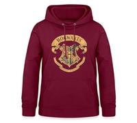 Spreadshirt Harry Potter Pullover Damen Mit Hogwarts Wappen - Kuschliger Hoodie - Offizieller Fanartikel, XXL, Bordeaux