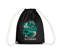 Spreadshirt Harry Potter Slytherin Wappen Monochrom Turnbeutel, One size, Schwarz