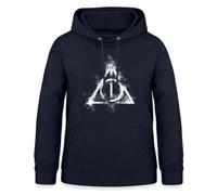 Spreadshirt Harry Potter Teil 7 Symbol Damen Hoodie, S, Navy