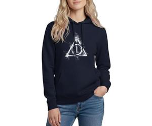 Spreadshirt Harry Potter Teil 7 Symbol Damen Hoodie, XL, Navy