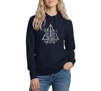 Spreadshirt Harry Potter The Deathly Hallows Damen Hoodie, M, Navy