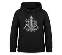 Spreadshirt Harry Potter The Deathly Hallows Damen Hoodie, S, Schwarz