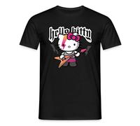 Spreadshirt Hello Kitty E-Gitarre Rock Style Männer T-Shirt, 3XL, Schwarz