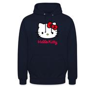 Spreadshirt Hello Kitty Klassisch Mit Schriftzug Unisex Hoodie, L, Navy