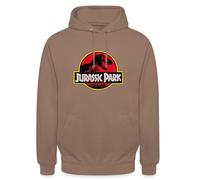 Spreadshirt Jurassic Park Klassisches Logo In Rot Mit T-Rex Unisex Hoodie