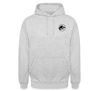 Spreadshirt Jurassic Park T-Rex-Logo Als Stick-Design Unisex Hoodie, 3XL, Hellgrau meliert
