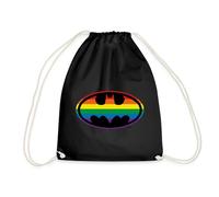 Spreadshirt Justice League Batman Regenbogen Logo Turnbeutel