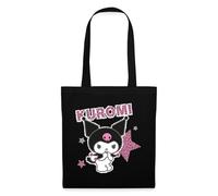 Spreadshirt Kuromi Mit Schriftzug Leo Stil Stoffbeutel, One size, Schwarz