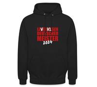 Spreadshirt Leverkusen Statt Lederhosen Deutscher Meister 2024 Unisex Hoodie, 4XL, Schwarz