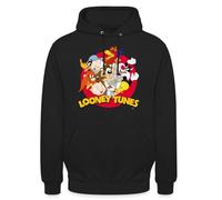 Spreadshirt Looney Tunes Bugs Bunny Logo Gruppenbild Unisex Hoodie