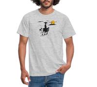 Spreadshirt Lucky Luke mit Jolly Jumper und Rantanplan Männer T-Shirt, XXL, Grau meliert