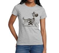 Spreadshirt Lucky Luke Rantanplan Design Frauen T-Shirt, M, Grau meliert