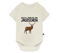 Spreadshirt Nachwuchs Jäger Baby Geschenk Hirsch Motiv Kurzarm Tages Baby Body, 62 (2-3 M.), Naturweiß