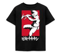 Spreadshirt Naruto Shippuden Cooles Kakashi-Design Kinder T-Shirt, 122/128 (7-8 Jahre), Schwarz