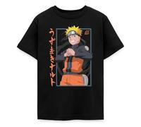 Spreadshirt Naruto Shippuden Design Mit Schriftzeichen Teenager T-Shirt, 134/146 (9-11 Jahre), Schwarz