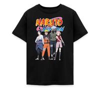 Spreadshirt Naruto Shippuden Sasuke, Naruto, Kakashi & Sakura Teenager T-Shirt, 152/164 (12-14 Jahre), Schwarz
