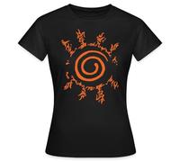 Spreadshirt Naruto Shippuden Symbol Hakke No Fuuin Shiki Frauen T-Shirt, M, Schwarz