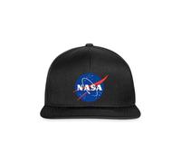 Spreadshirt NASA Classic Logo Snapback Cap, One Size, Schwarz/Schwarz