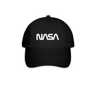 Spreadshirt NASA Logo Baseballkappe, One Size, Schwarz/Schwarz