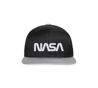 Spreadshirt NASA Logo Weiß Stick Snapback Cap, One Size, Schwarz/Grau