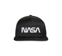 Spreadshirt NASA Logo Weiß Stick Snapback Cap, One Size, Schwarz/Schwarz
